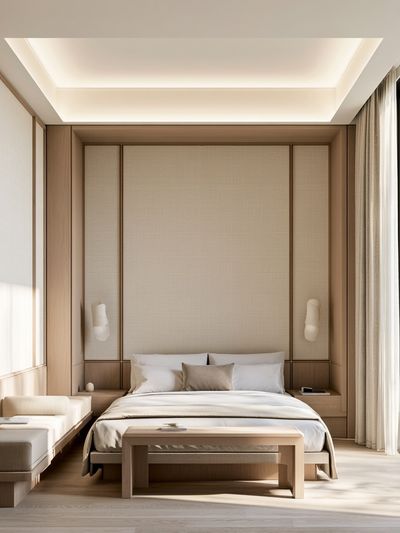 Minimalist Japandi Bedroom Poster. poster print