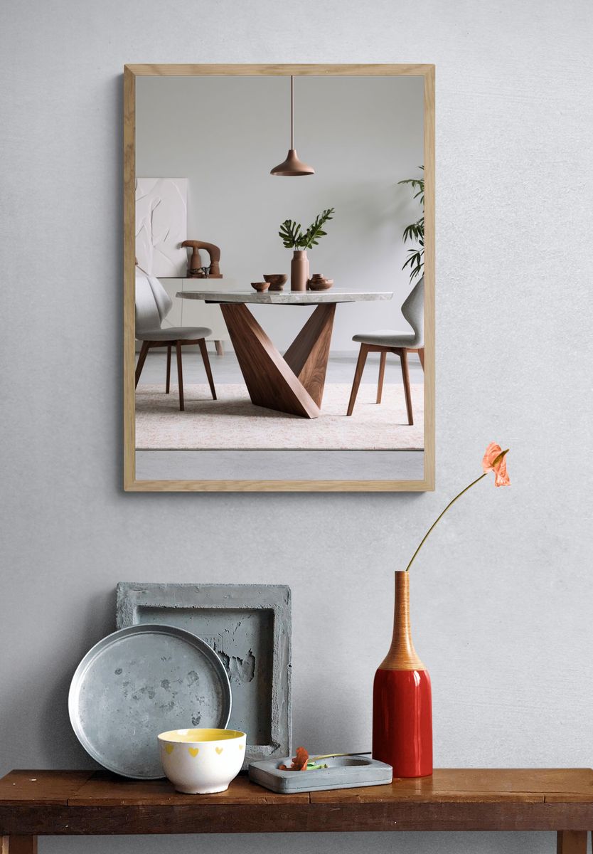 Japandi Dining Room Photography Poster. — room view 3