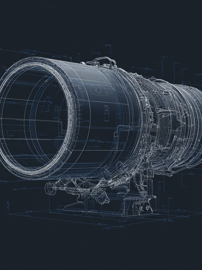Jet Engine Blueprint Poster. poster detail