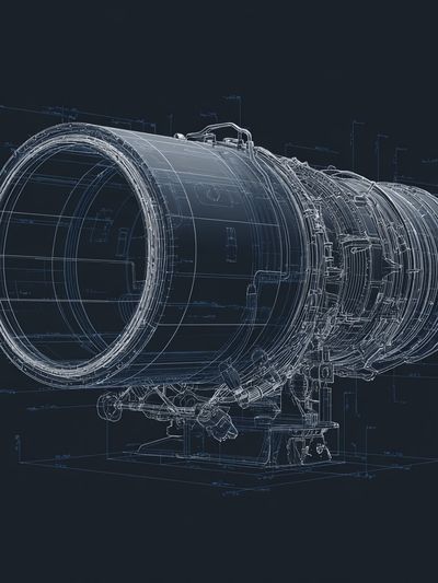 Jet Engine Blueprint Poster.