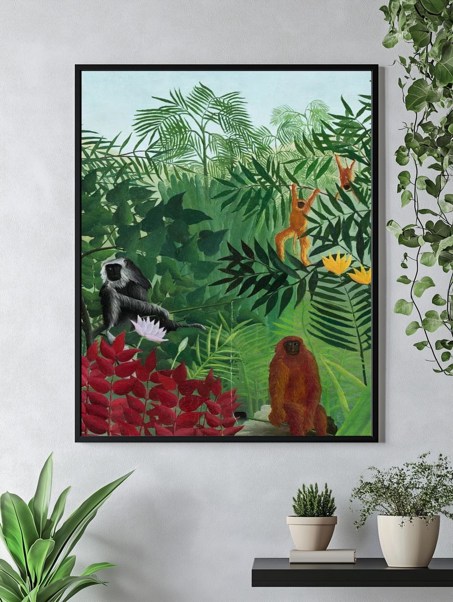 Tropical Jungle Monkeys — Illustration Print. — room view 4