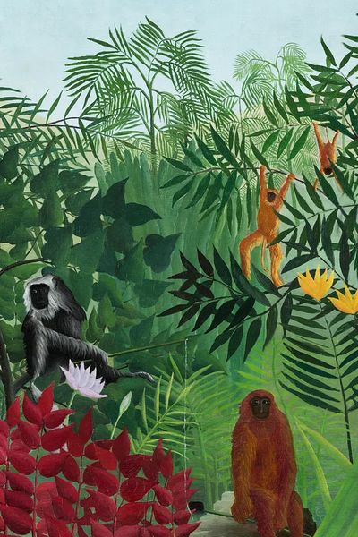 Tropical Jungle Monkeys — Illustration Print. poster print