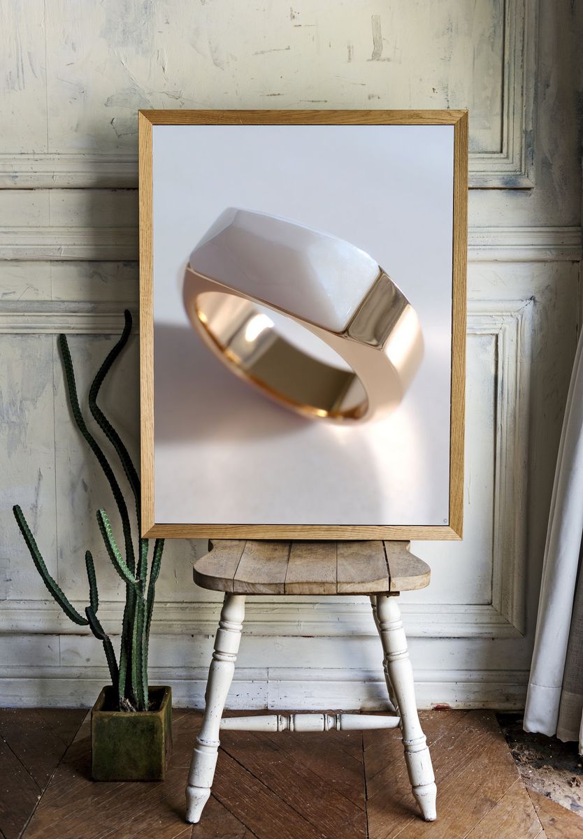 Minimalist Gold Signet Ring Poster. — room view 1