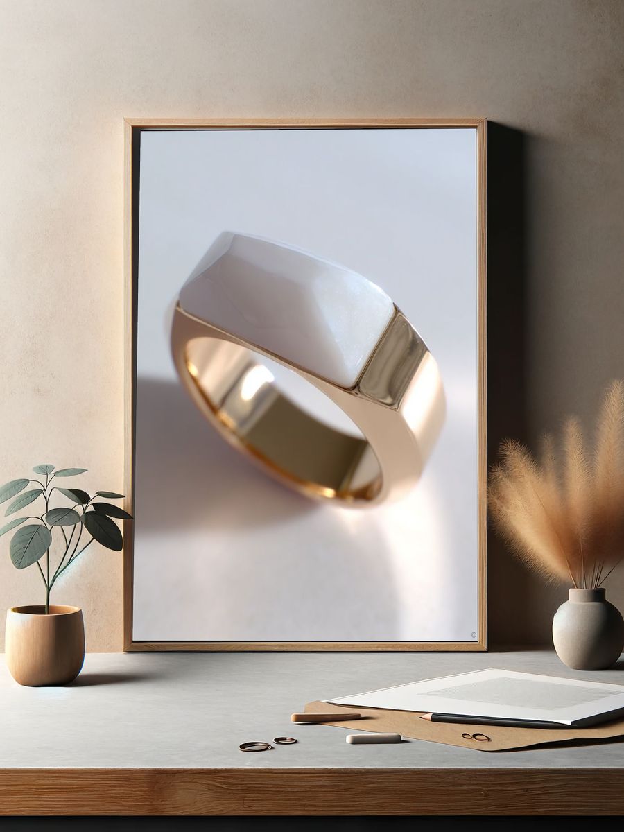 Minimalist Gold Signet Ring Poster. — room view 2