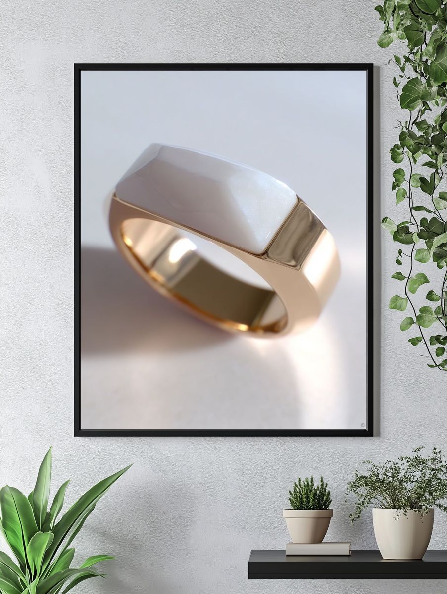 Minimalist Gold Signet Ring Poster. — room view 4