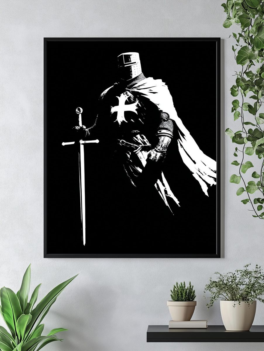 Knight in Armor — Black-White Print. — room view 4