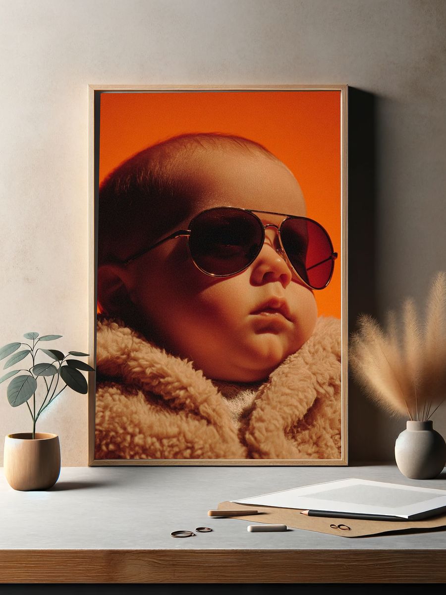 Cool Baby in Sunglasses — Photography Print. — room view 2