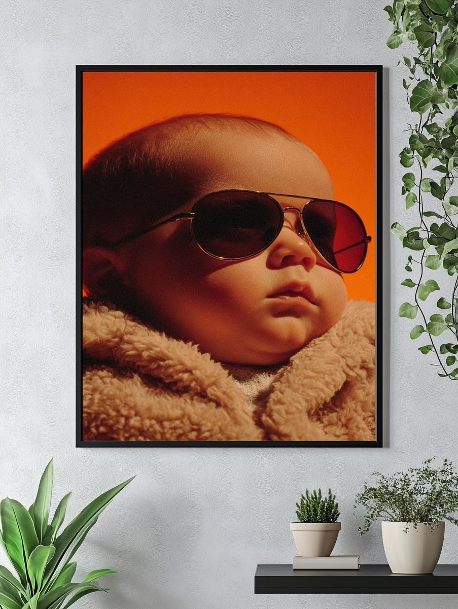 Cool Baby in Sunglasses — Photography Print. — room view 4