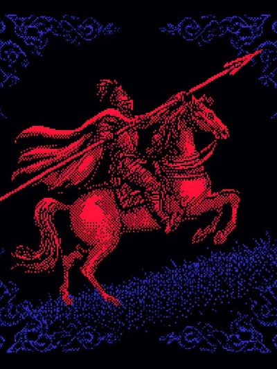 Knight on Horseback — Retro Print. poster print