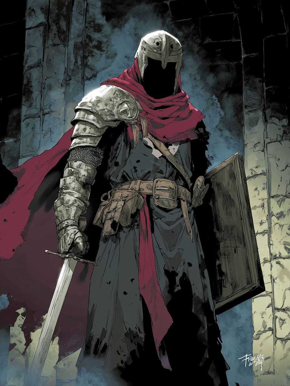 Knight in Armor — Fantasy Print. poster — gaming art