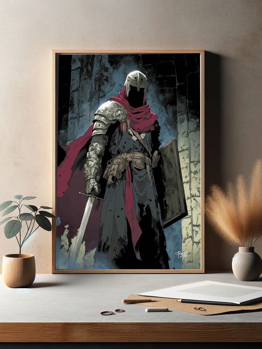 Knight in Armor — Fantasy Print. — room view 2