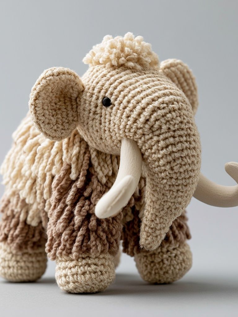 Crocheted Mammoth Nursery Print. poster — kids art