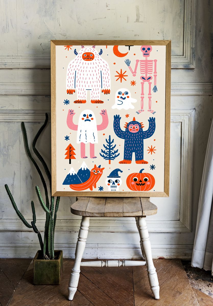 Nokoko Halloween Monsters Poster. — room view 1
