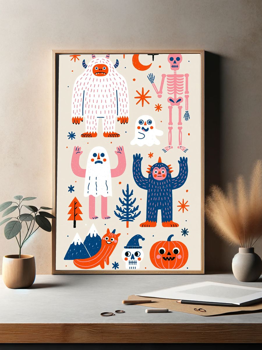 Nokoko Halloween Monsters Poster. — room view 2