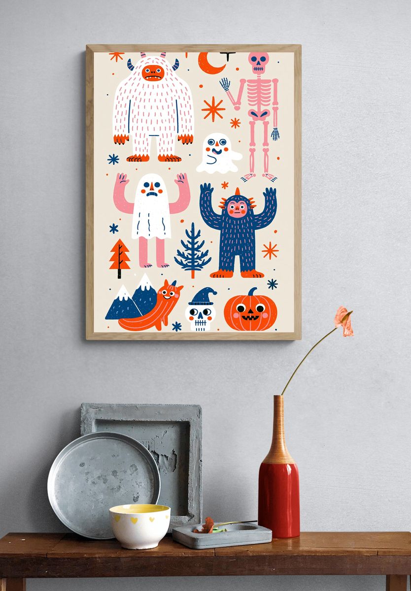 Nokoko Halloween Monsters Poster. — room view 3