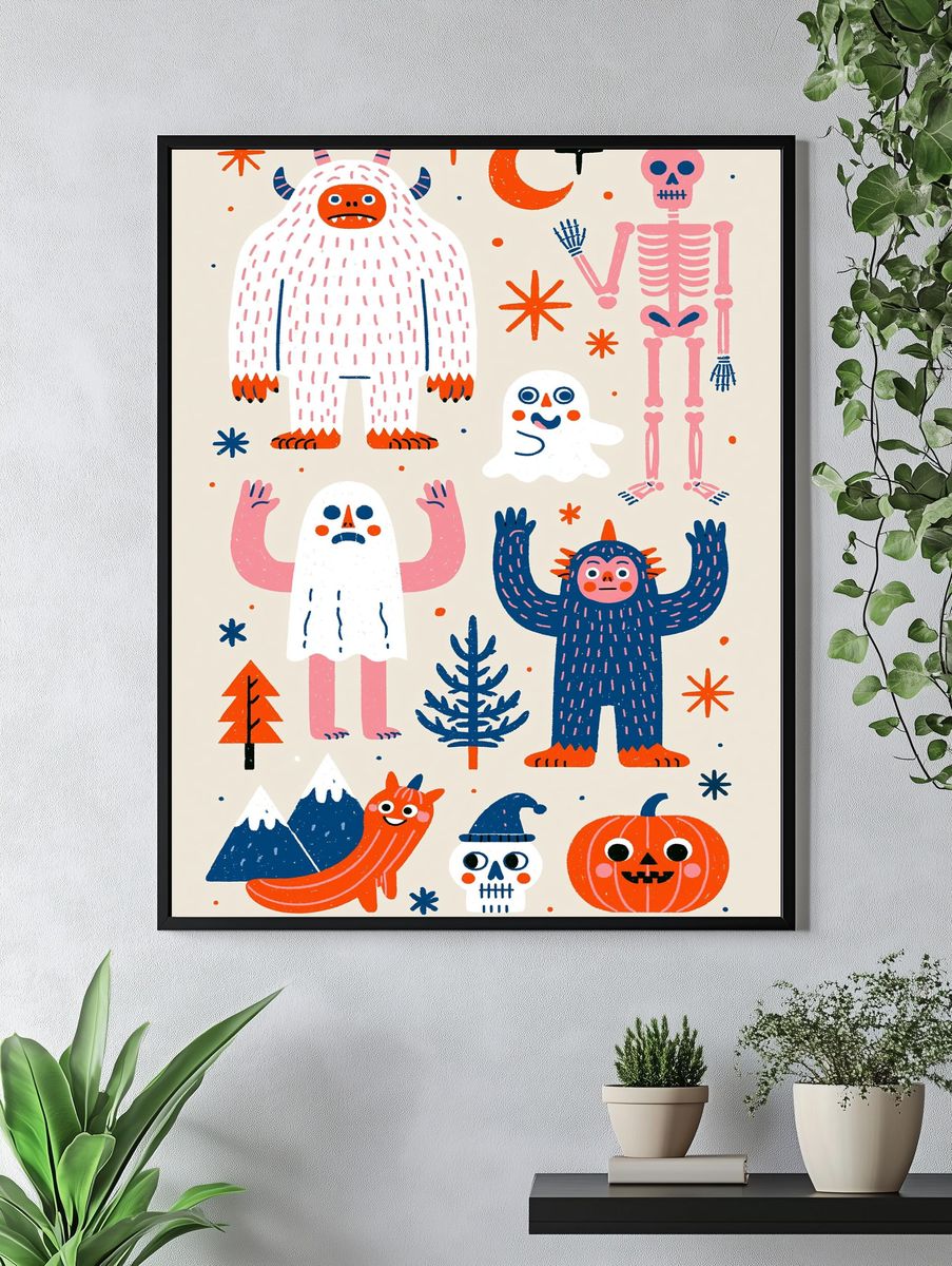 Nokoko Halloween Monsters Poster. — room view 4