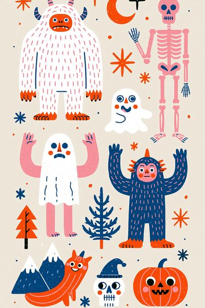Nokoko Halloween Monsters Poster. poster