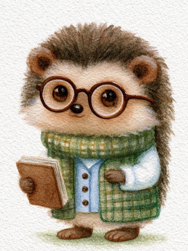 Cute Hedgehog Watercolor Print. poster — kids art