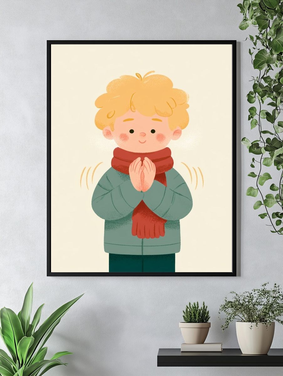 Winter Child Illustration Poster. — room view 4