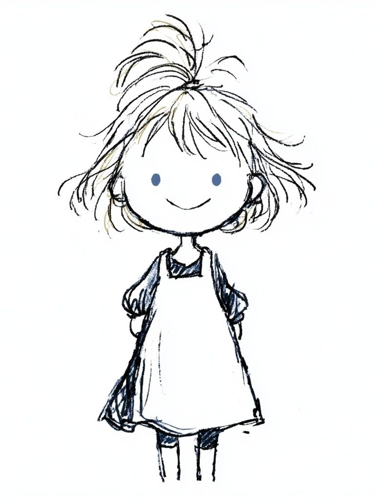 Smiling Girl Sketch Poster. poster detail