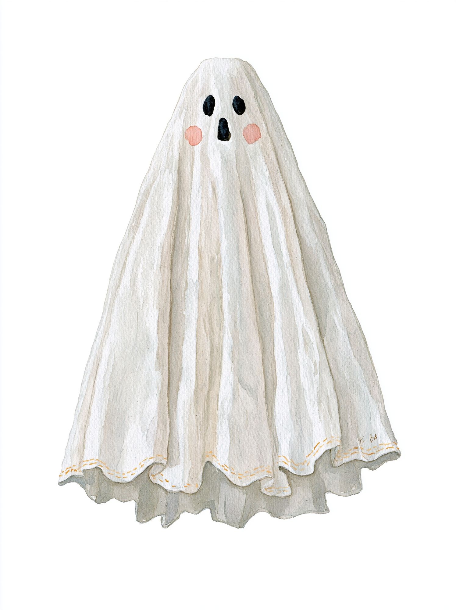 Watercolor Ghost Nursery Print. poster — kids art