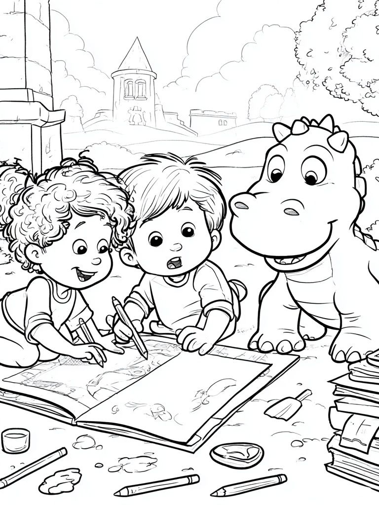 Kids Coloring Castle Adventure Print. poster — kids art