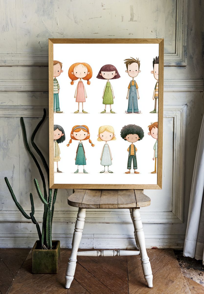 Cute Children Illustration Poster. room preview