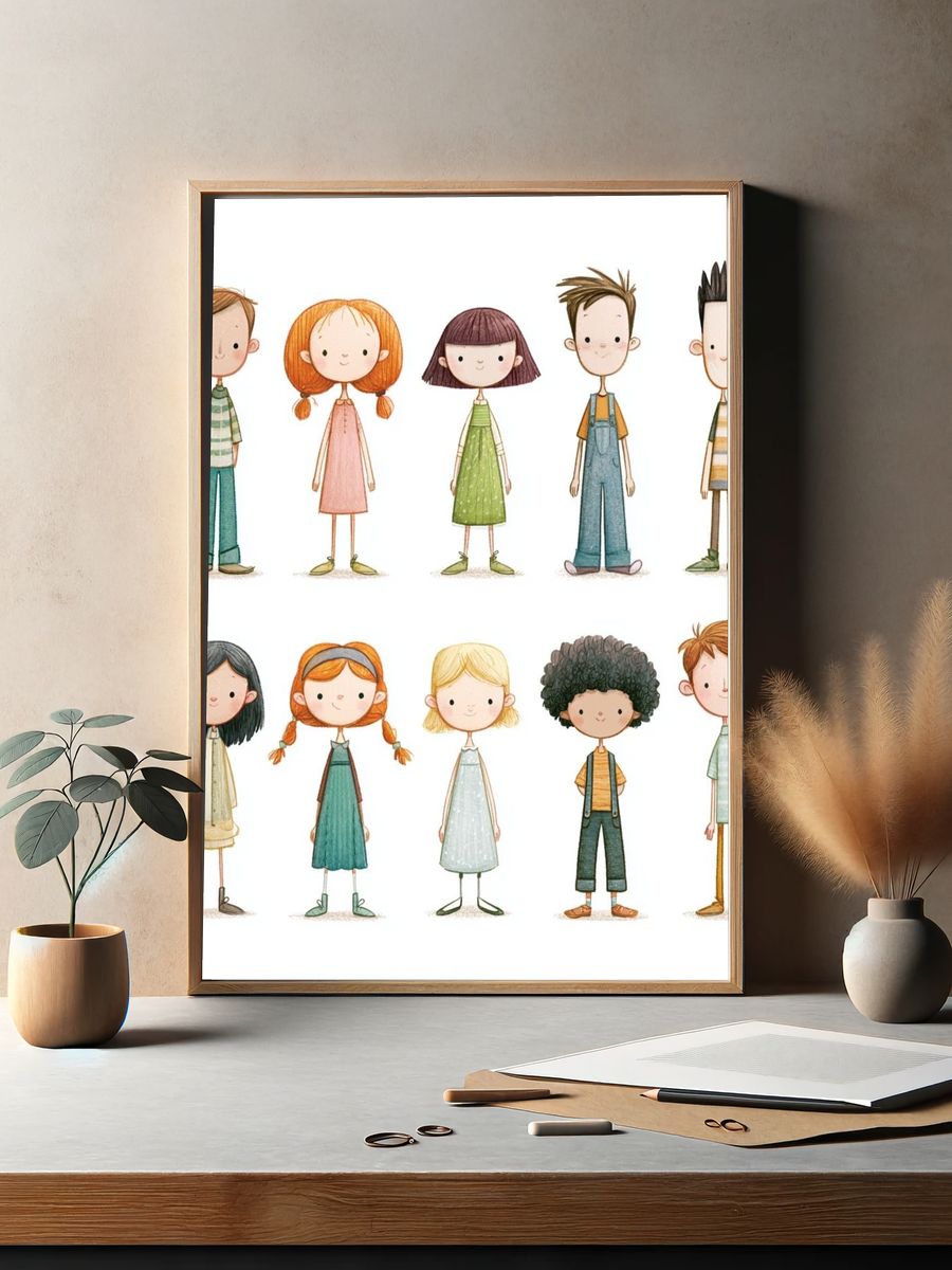 Cute Children Illustration Poster. — room view 2