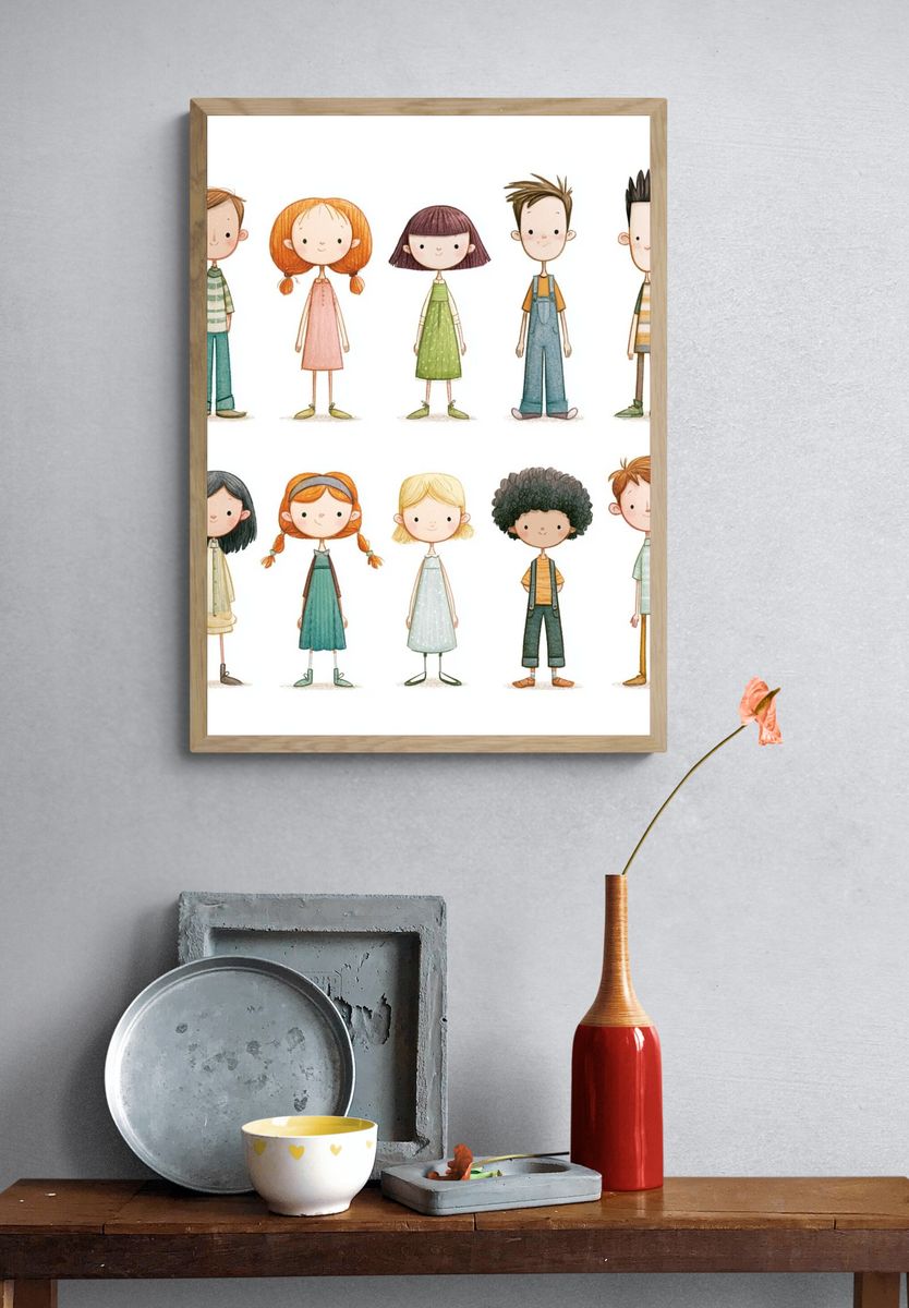 Cute Children Illustration Poster. — room view 3