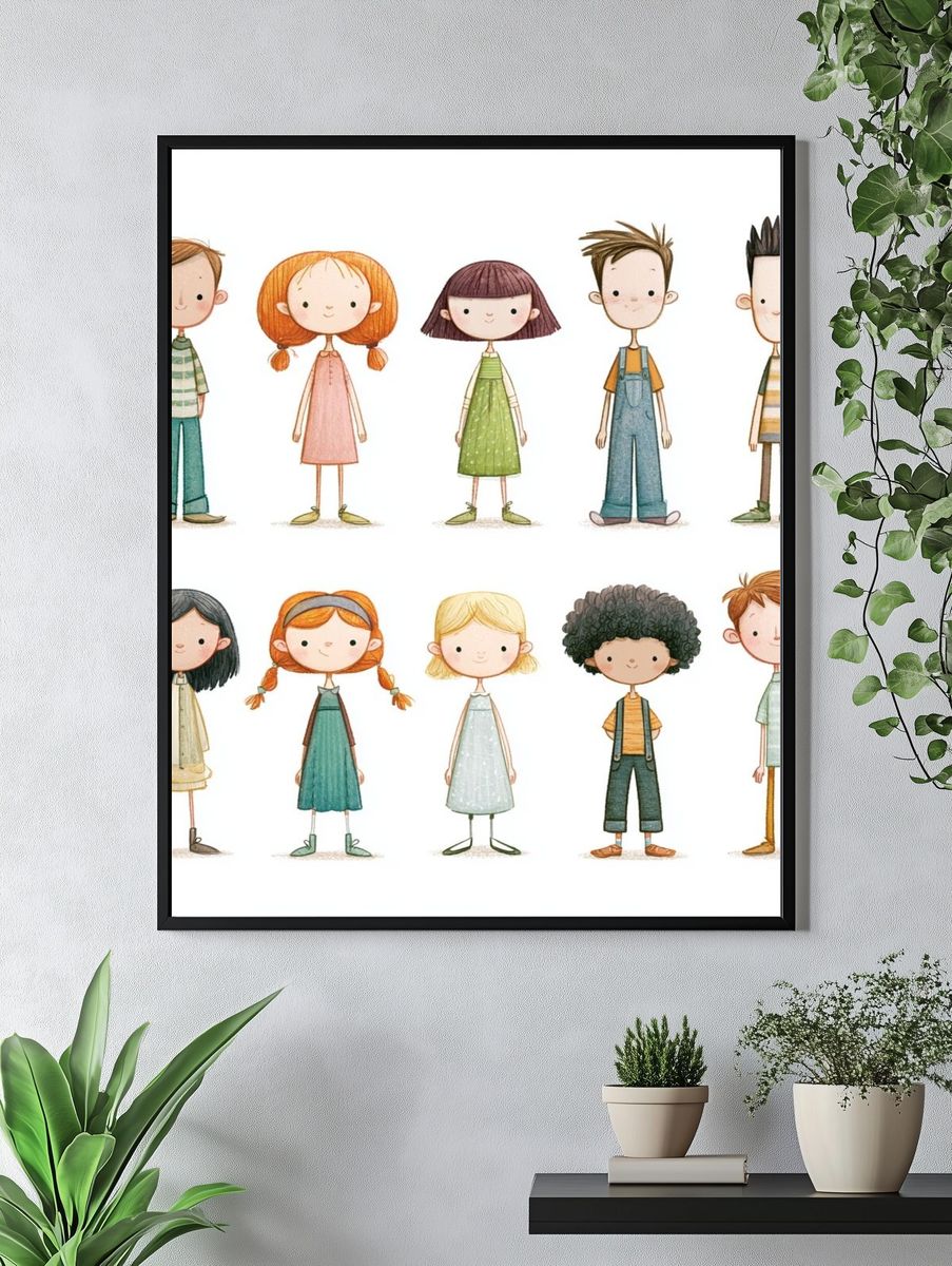 Cute Children Illustration Poster. — room view 4