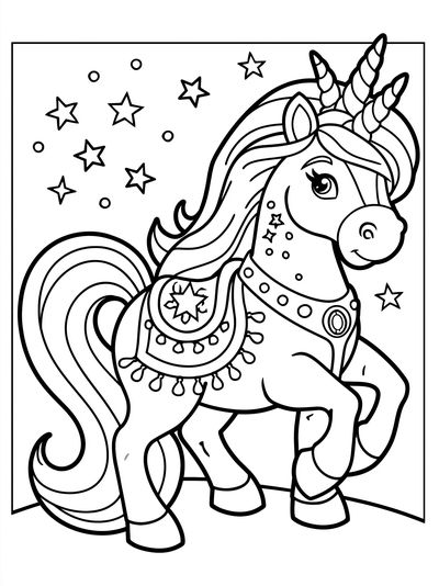 Unicorn Stars Coloring Poster. poster