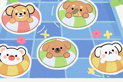 Cute Puppies Pool Float Poster.