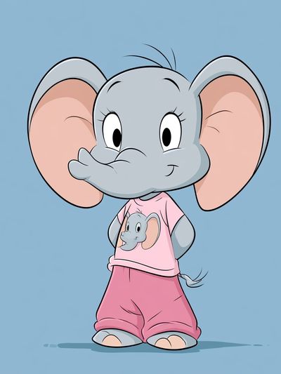 Cute Baby Elephant Cartoon Poster. poster print