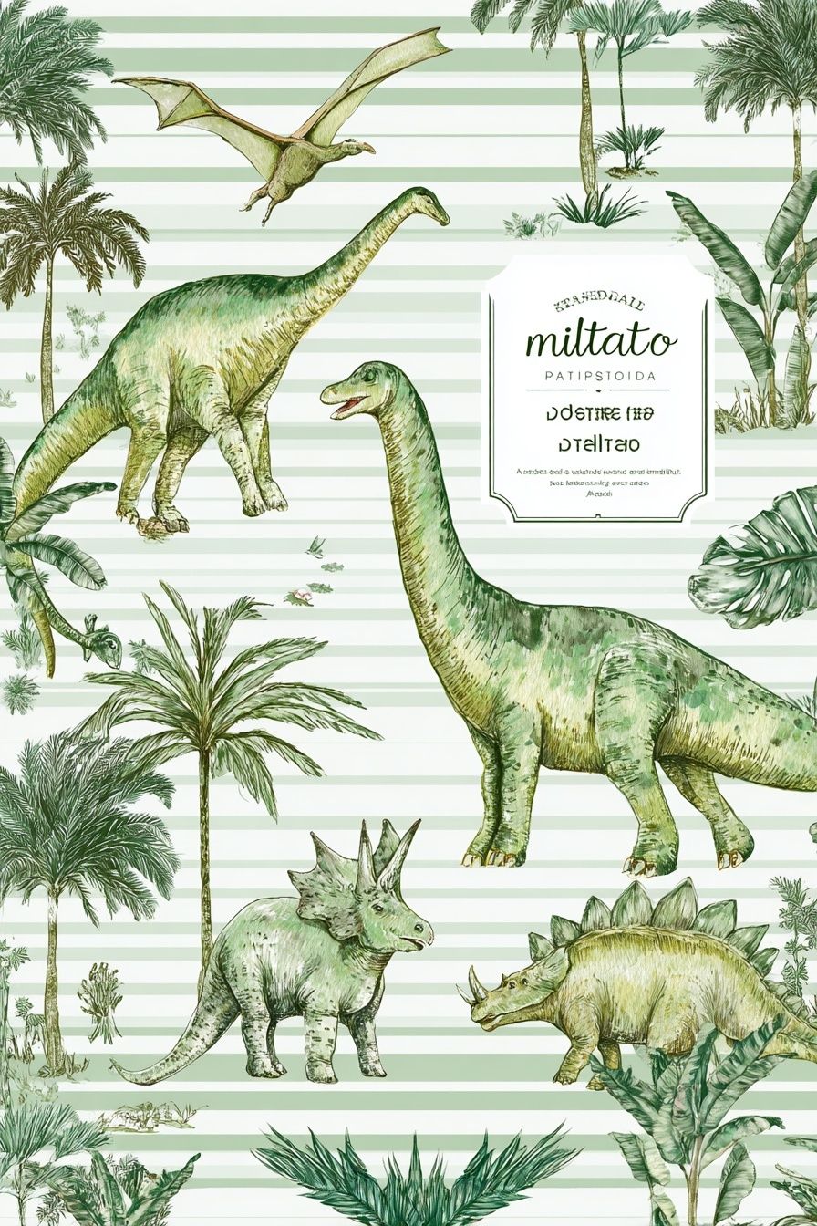 Dinosaur Jungle Nursery Print. poster detail