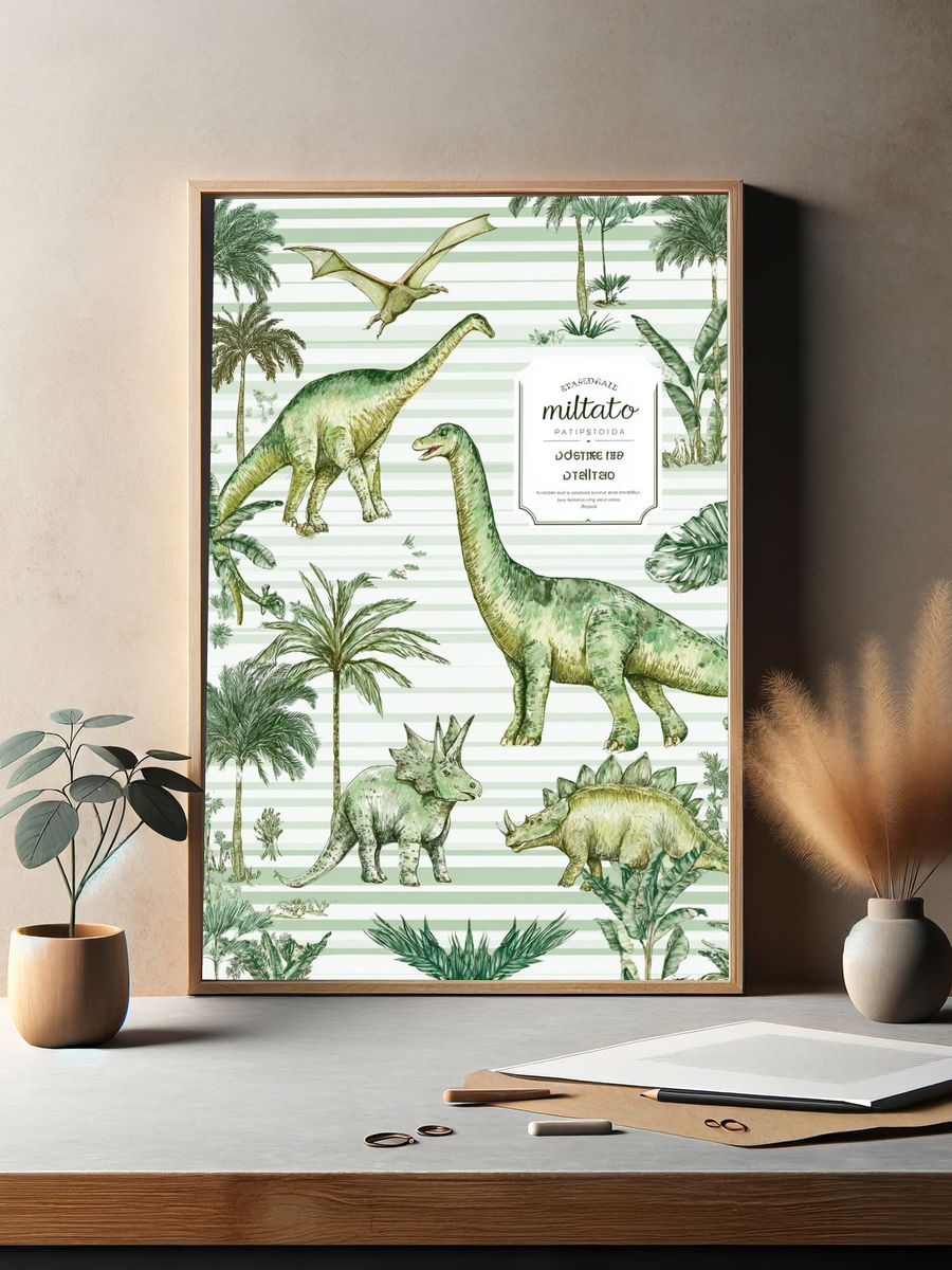 Dinosaur Jungle Nursery Print. — room view 2