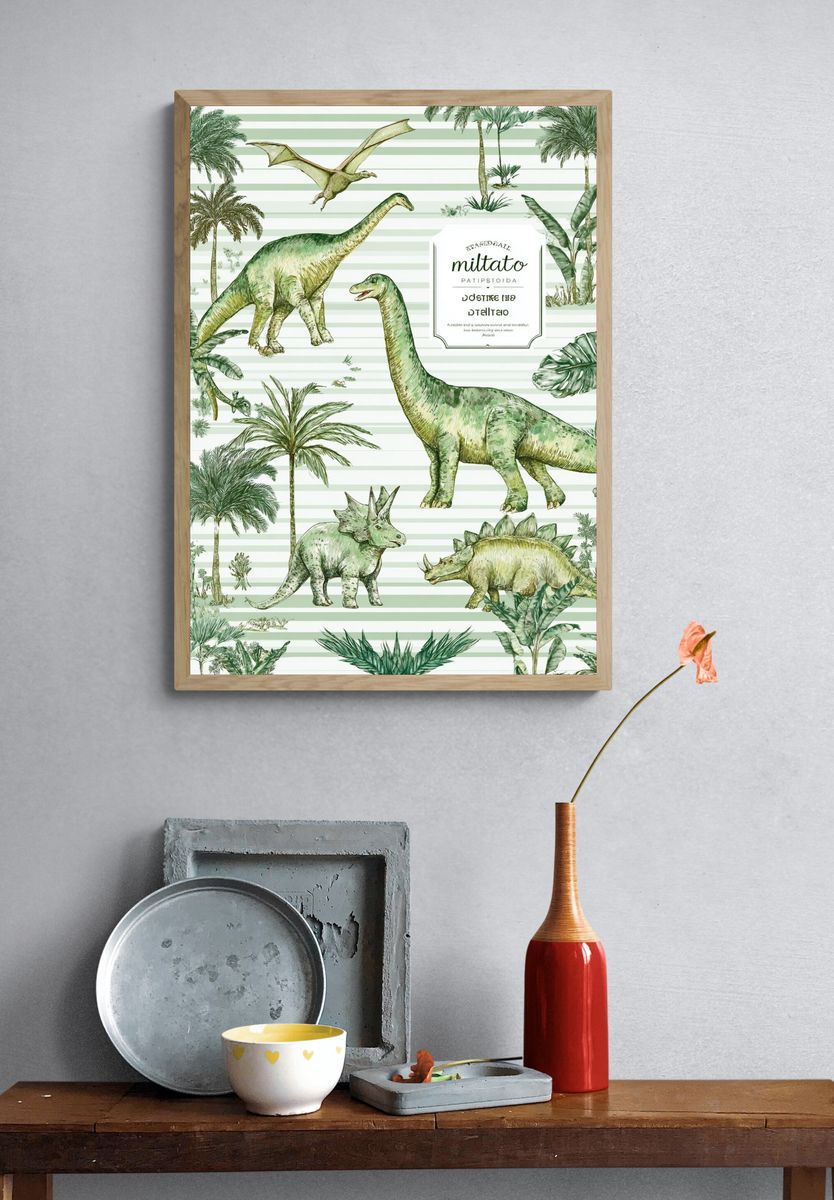 Dinosaur Jungle Nursery Print. — room view 3