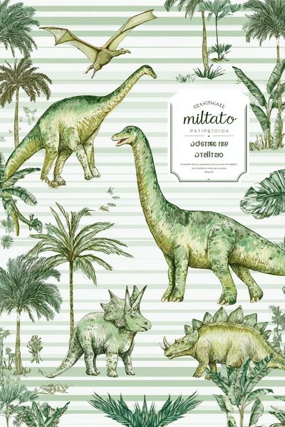 Dinosaur Jungle Nursery Print. poster