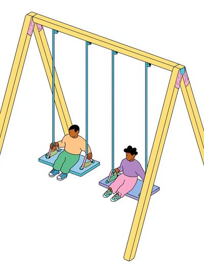 Playground Swing Set Illustration Poster.