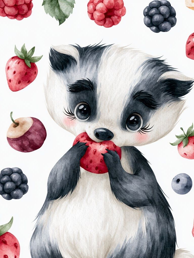 Baby Panda Watercolor Poster. poster detail