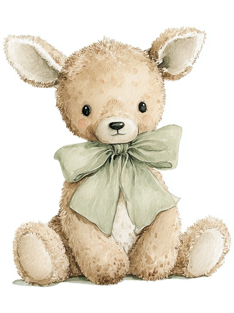 Teddy Bear Watercolor Poster. poster — kids art