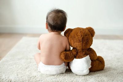 Back baby teddy bear.