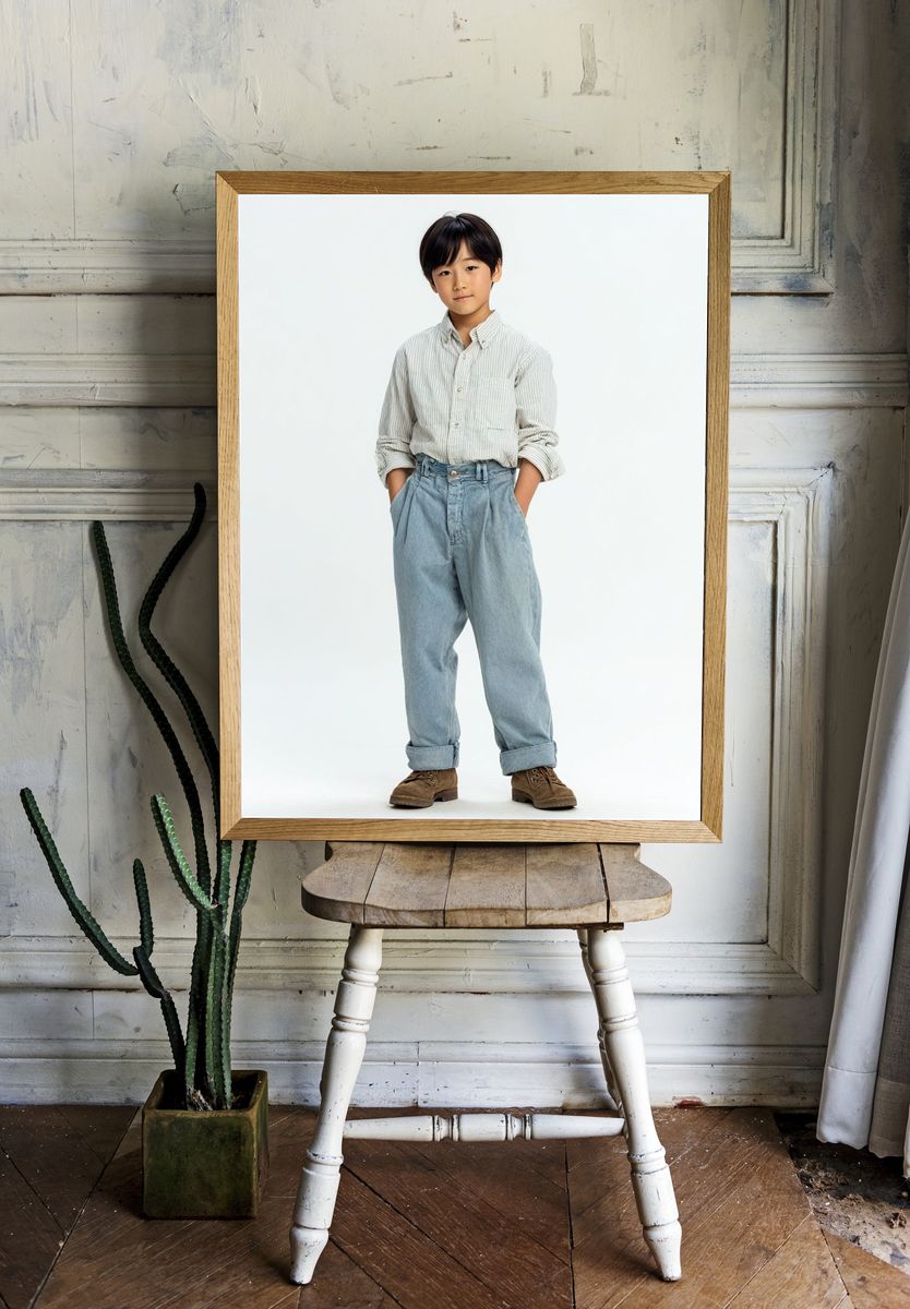 Stylish Young Boy Portrait Poster. — room view 1