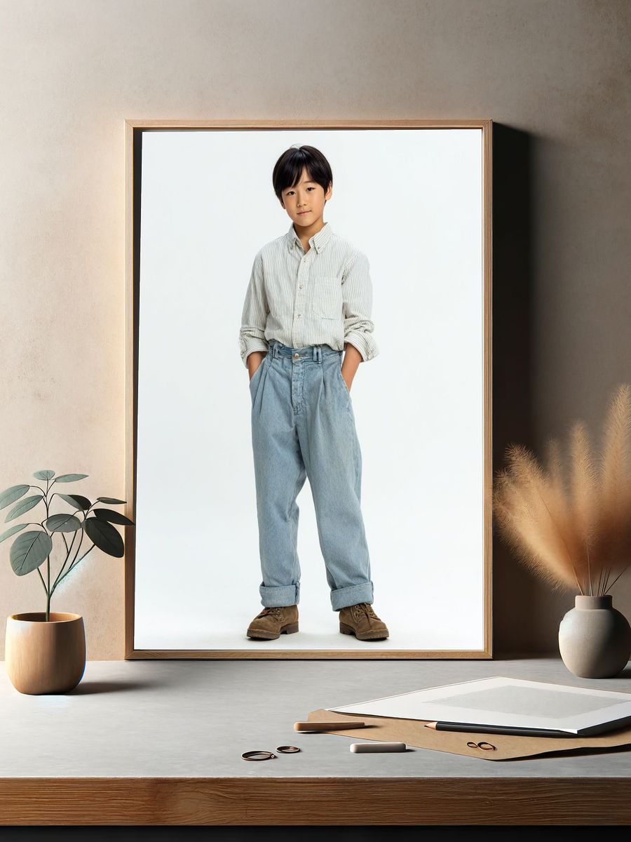 Stylish Young Boy Portrait Poster. — room view 2
