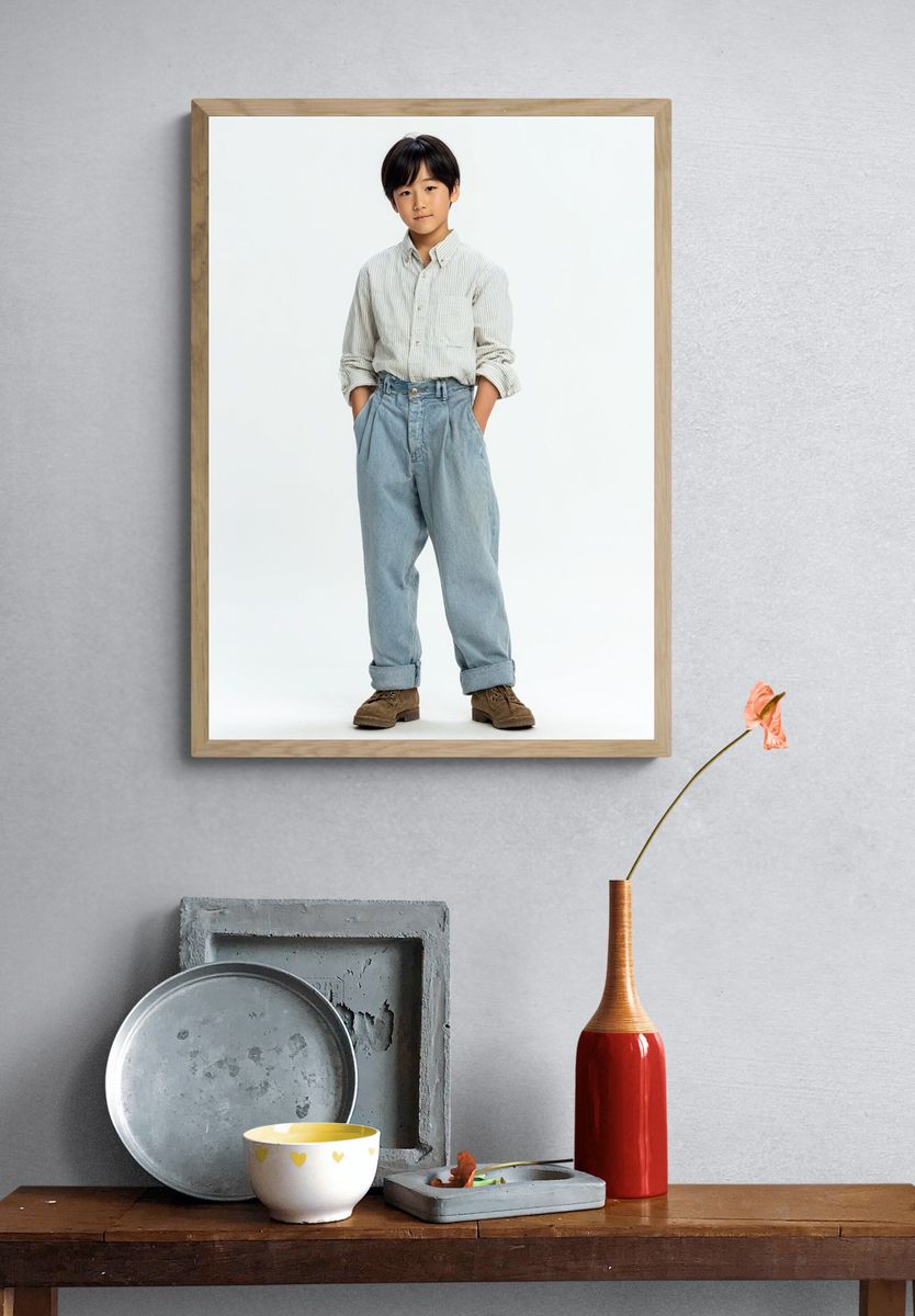 Stylish Young Boy Portrait Poster. — room view 3