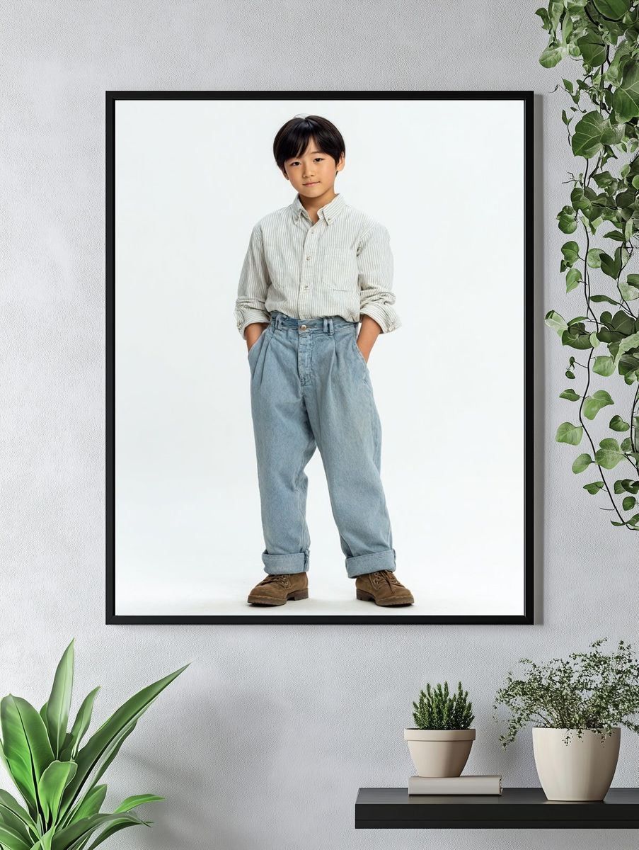 Stylish Young Boy Portrait Poster. — room view 4