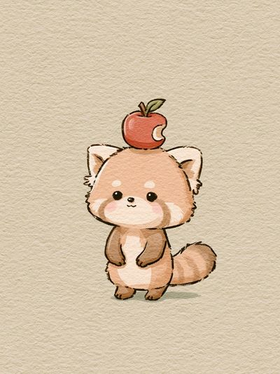 Cute Fox Watercolor Poster.