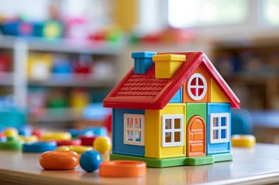 Colorful Toy House Photography Poster.