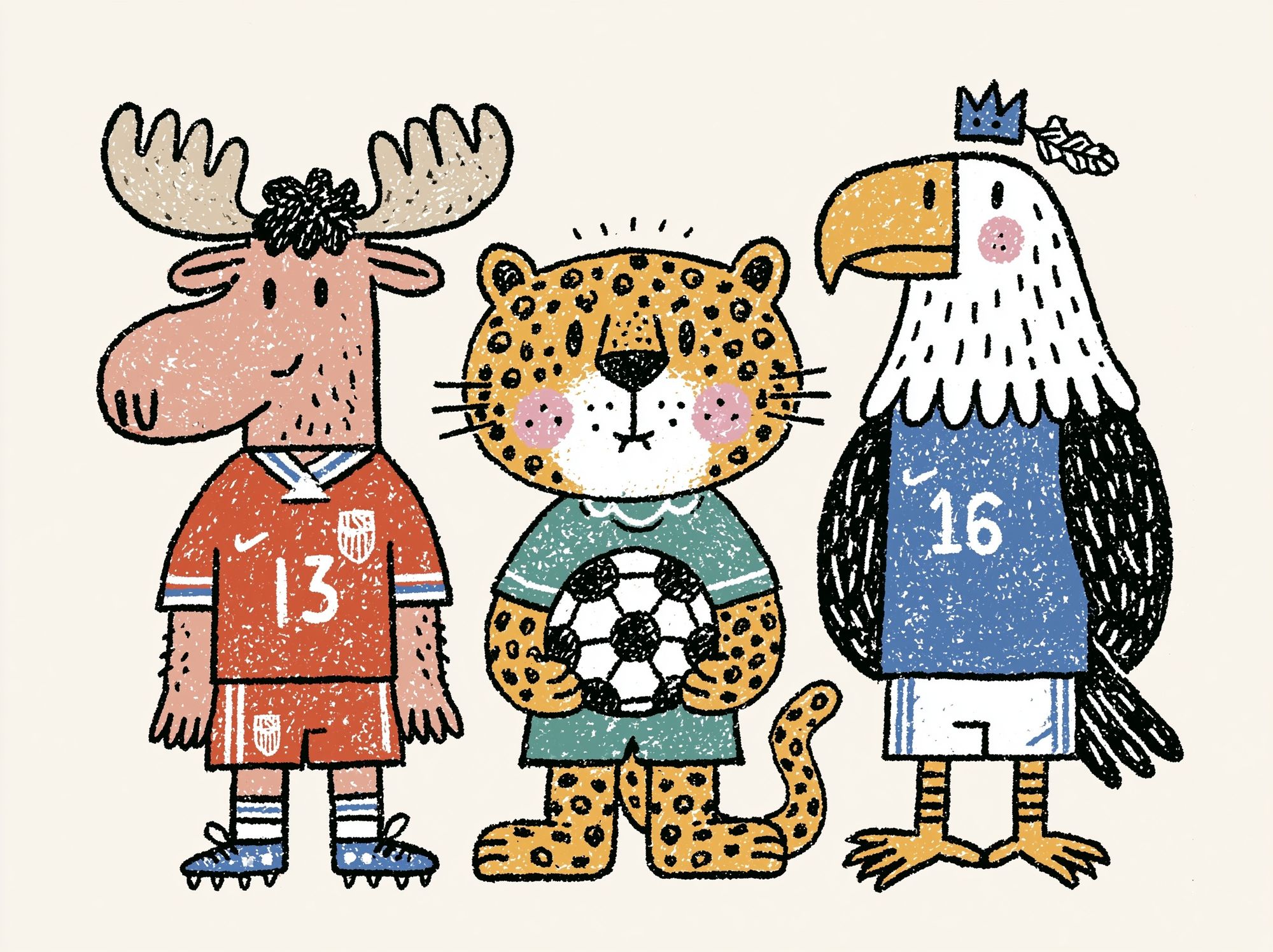 Animal Soccer Team Illustration Poster. poster detail
