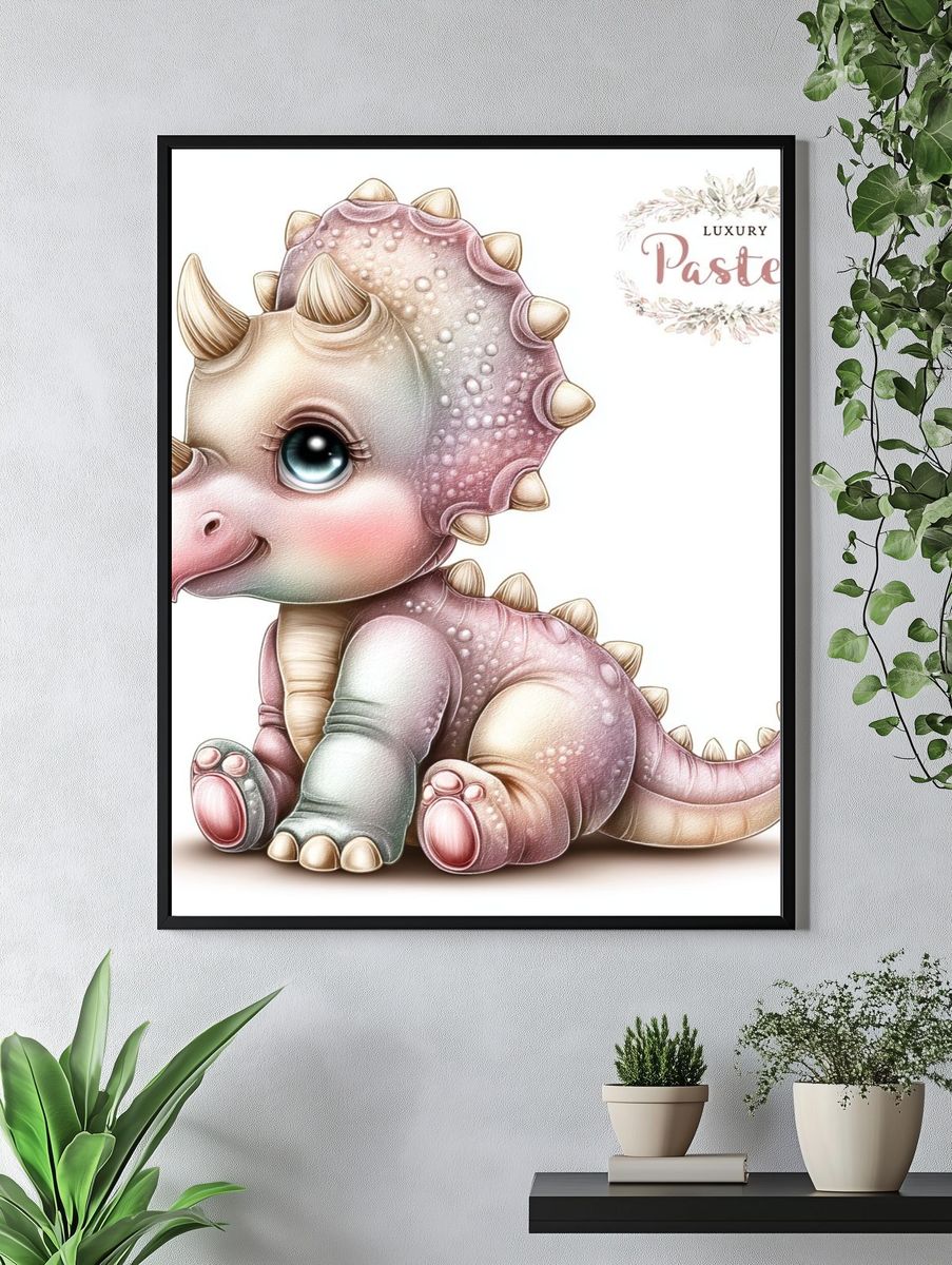 Pastel Baby Dinosaur Print. — room view 4