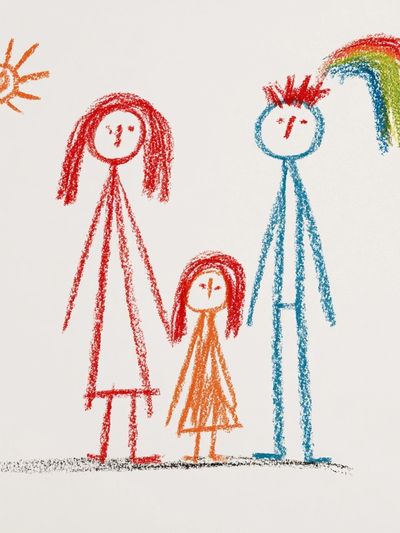 Crayon Family Drawing Poster.